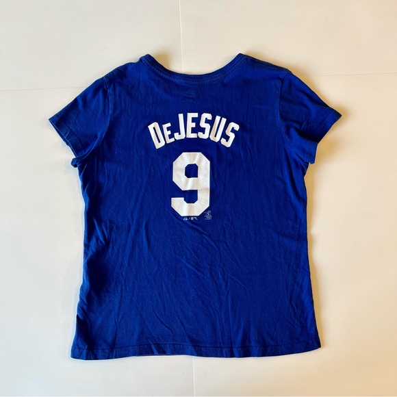 Majestic Kansas City Royals Baseball Large Blue DeJesus Shirt Top Tee - Picture 3 of 4